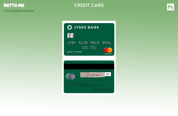 Модерен стил шаблон за мастер картички на Данска Jyske Bank